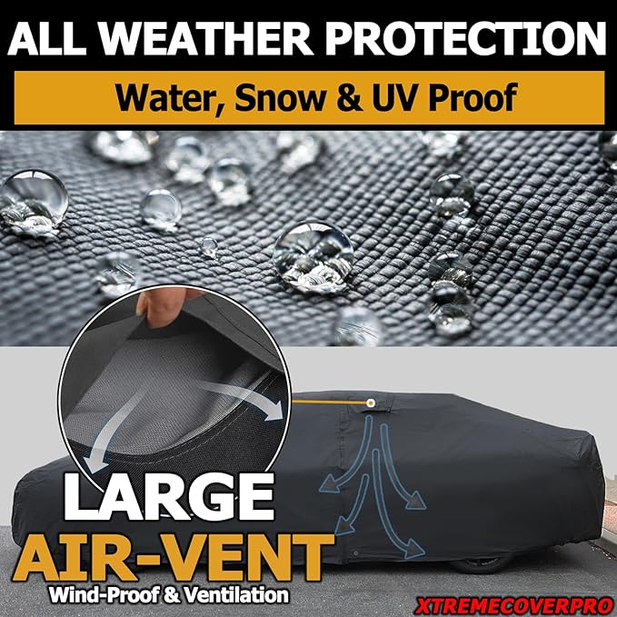 All Weather Waterproof car Cover Good for rain Snow uv Protection dust Sport Sedan GTO MAZDA6 Mustang Camaro M5 RC A5 M3 Q50 M8 Thunderbird Black