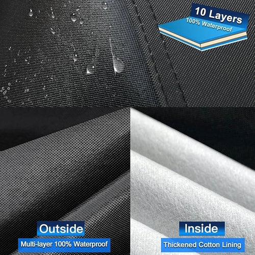 10 Layers Minivan Car Cover Custom Fit for Toyota Sienna (2010-2024) Waterproof All Weather for Automobiles, Outdoor Full Cover Sun UV Rain Protection with Cotton.Black