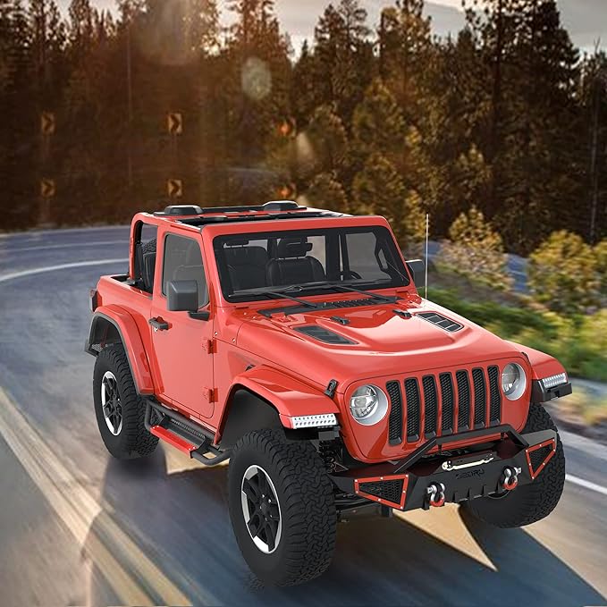 OEDRO 6 inch Running Boards, Drop Side Steps Compatible with 2018-2025 Jeep Wrangler JL 2 Door, All Steel Nerf Bar Paintable Step Plates