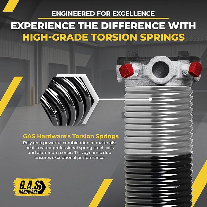 Garage Door Torsion Spring 218x1.75x31 Includes 1” Steel Bearing, Non-Slip Gloves, and Winding Bars for Left Side of Garage Door Precision E-Coating 5-Year Warranty Min. 30,000 Cycles (Red Cone)