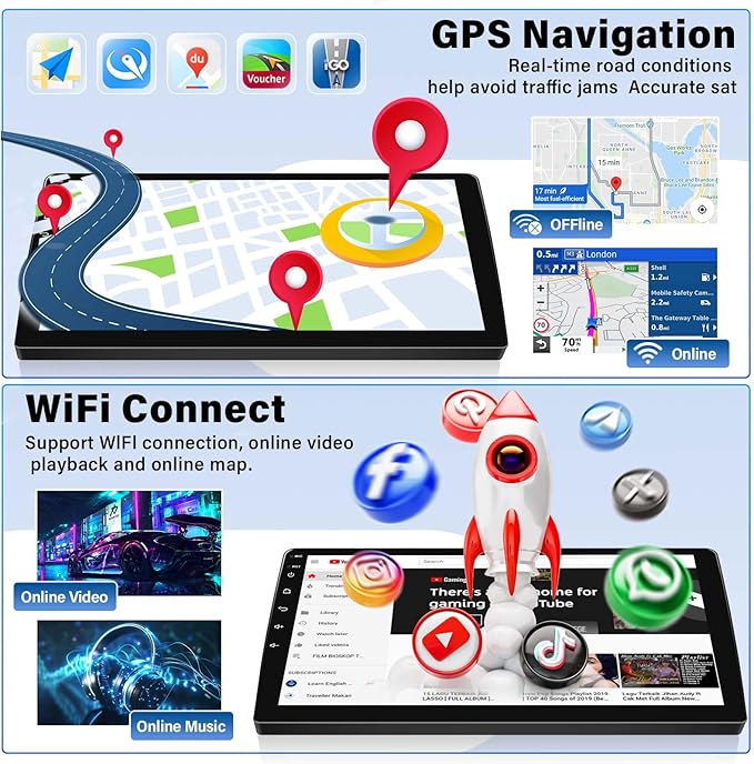 UNITOPSCI 4G+64G Radio for Subaru Forester WRX Impreza 2015-2018 Android Car Stereo CarPlay Android Auto Bluetooth 5.0 GPS 9 Inch 1280 * 720 Touchscreen DSP 32 EQ FM/RDS WiFi SWC Backup Camera Mic