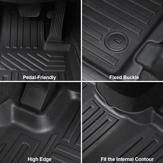 GALVAGNIATE Floor Mats for 2020-2024 2025 Hyundai Palisade 7-seat/8-seat Trunk Mat with Backrest Mat, All Weather TPE Cargo Liner Lower Cargo Mat for Palisade Accessories