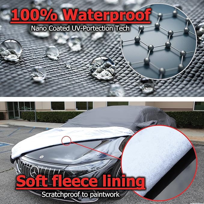 All Weather Waterproof car Cover Good for rain Snow uv Protection dust Small Coupe 350Z Z4 Sky Crossfire SLK GR86 RX-8 BRZ SLC300 Speedster Black