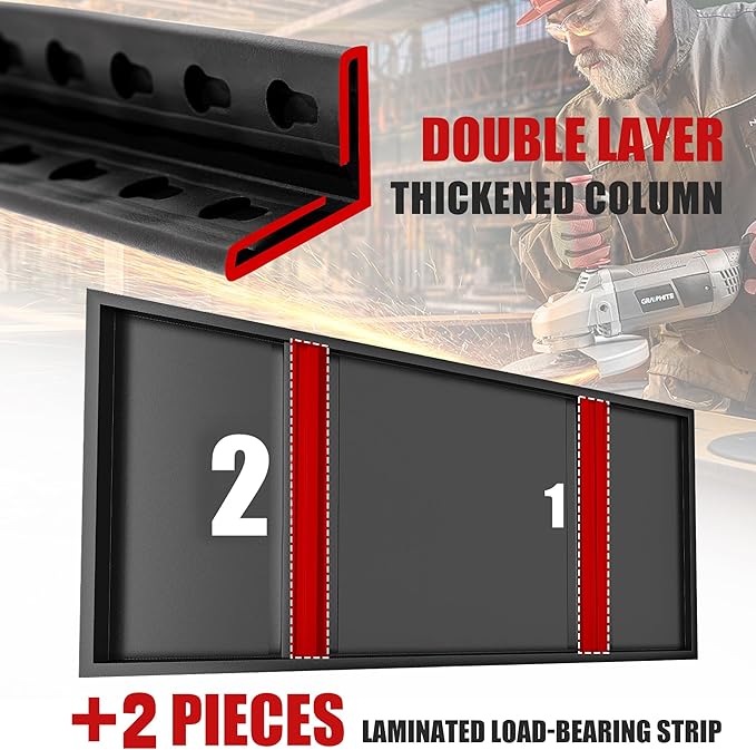Raybee Storage Shelves 2000LBS Garage Shelving Heavy Duty, 5-Tier Adjustable Garage Shelves, Metal Shelving for Garage, Basement, Warehouse, Pantry, 72" H x 31.5" W x 16.5" D, Black