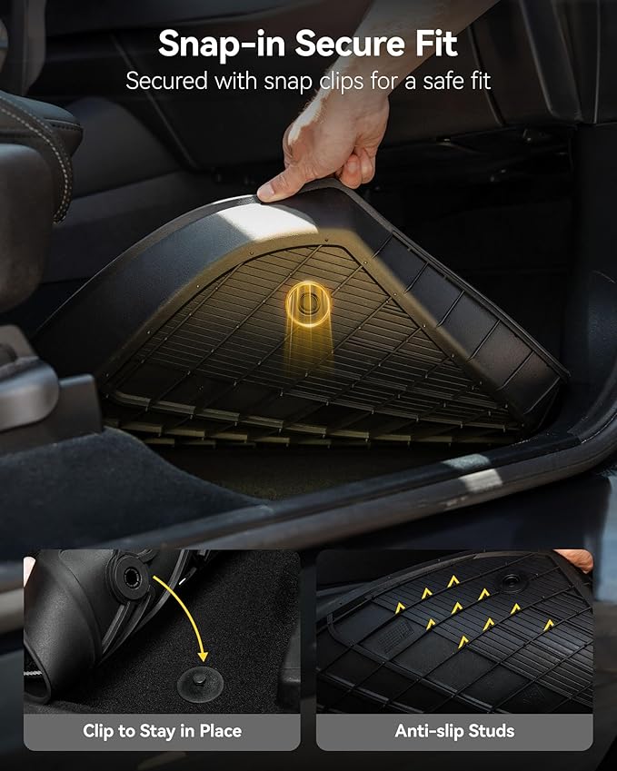 3W Floor Mats for Nissan Pathfinder 2022 2023 2024 2025 (Only fit 8 Passenger Models), 3 Rows,TPE All Weather Protection Car Floor Liners Accessory,Black
