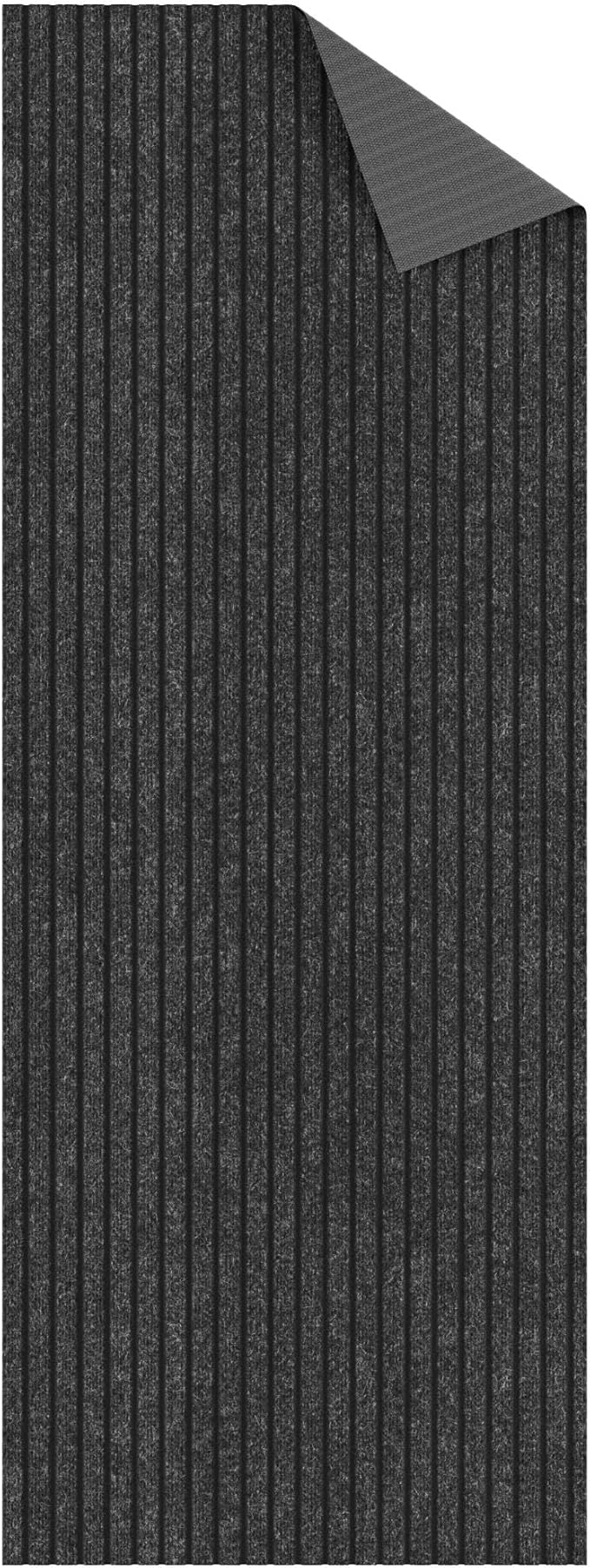 Ottomanson 2'7" x 11' Hallway Runner with Scraper Pile - Extra Durable Non-Slip Rug Mat for Indoor & Outdoor Use - Ideal for Kitchen, Entryway & Garage - High-Traffic Carpet, Black