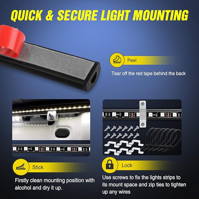 Nilight 3PCS 60 Inch RGB Truck Bed Light Strip Kit 270 LED Neon Accent Lights with RF Remote On Off Switch Splitter Extension Cable for Cargo Pickup Truck Camper RV SUV Boat