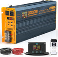 3000W Pure Sine Wave Power Inverter DC 24V to 110V 120V AC with 4 Quick Charging USB Ports& Dual AC Outlets Power Inverters for Vehicles RV Truck Home with LCD Display and Remote Controller