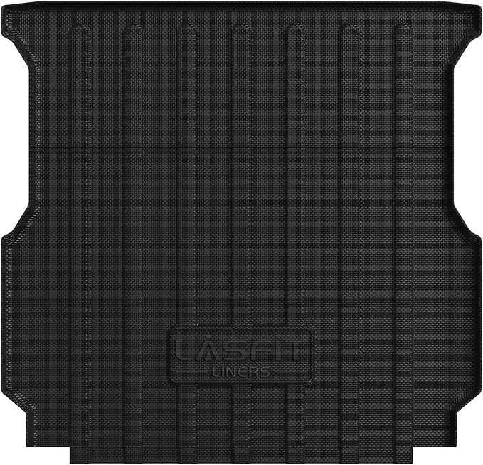 LASFIT Truck Bed Mat Fits for Rivian R1T 2025 2024 2023 2022 Accessories, Vehicle R1T Bed Mat Custom Fit Flush 2025-2022 R1T All Weather TPE R1T Truck Cargo Bed Liner, Black