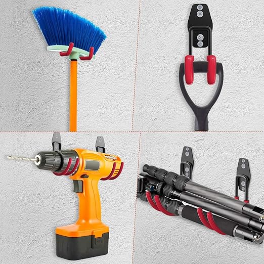 3-H Heavy Duty Garage Hooks [10 Pack] - 3-Round Welding Tech Holds 22lbs More - Thickened Steel Wall Mount for Ladders, Tools & Storage - Rustproof Utility Hardware