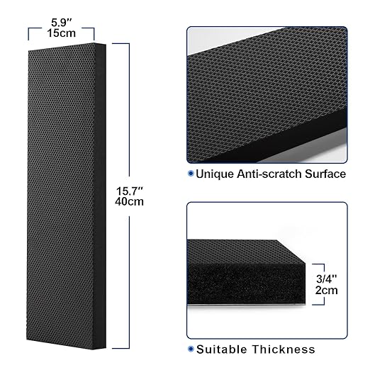 Spurtar Garage Wall Protector, 2 Pack Garage Car Door Protector and Mesh Fabric Thick Adhesive Padding, Resilient EVA Foam Car Door Bumper Guards for Parking Aid, 15.7" x 5.9“x 3/4"