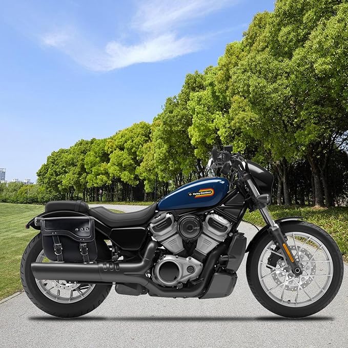 30L Motorcycle Saddlebags Water-Resistant PU Leather Storage for Harley Sportster Softail Dyna Honda Shadow | Quick-Install Design with Reinforced Straps | Universal Fit Large Capacity Luggage Bags