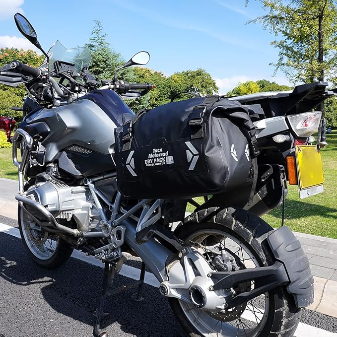 Motorcycle Saddle Bags Tail Bag, 30L Roll-top Waterproof Motor Detachable Side Trunk Bag, Motor Panniers Luggage Bag for Motorcy