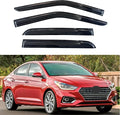 KPY Window Visor Compatible with Hyundai Accent 2018-2023, 4PC Rain Guard Side Window Vent Deflectors Tape-On Mugen Style, 2018 2019 2020 2021 2022 2023