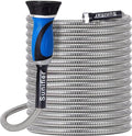 Metal Garden Hose 25 Ft Flexible Stainless Steel Garden Hose Lightweight, Heavy Duty Water Hose With High Pressure Hose Nozzle Sprayer for Garden, Lawn(25 FT)