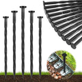 Landscape Edging Stakes, 100 Pcs 8" Plastic Garden Spikes, Spiral Nylon Anchoring Spikes for Paver Edging, Weed Barriers, Artificial Turf, Tent, Grass Pathway and More, Black