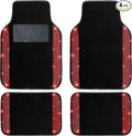 NBTEPEM Red Bling Car Floor Mats Full Set, Universal Fit Most Cars,SUV, Trucks, 4 pcs Sparkle Glitter Diamond Carpet for Women Girls with Anti-Slip Pad (Red Diamond)