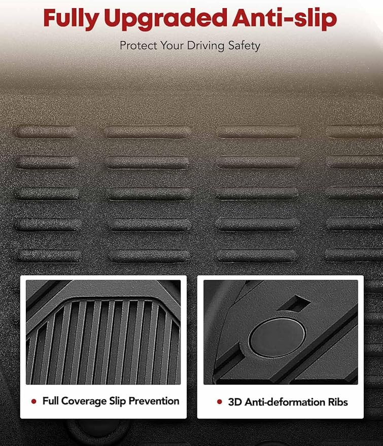 YHTAUTO Floor Mats Fit 2019-2025 Toyota RAV4(Not Fit Hybrid or Prime), TPE All Weather Car Mats Waterproof Anti-Slip Odorless Floor Liner, Interior Car Accessories Front & 2nd Row Liner