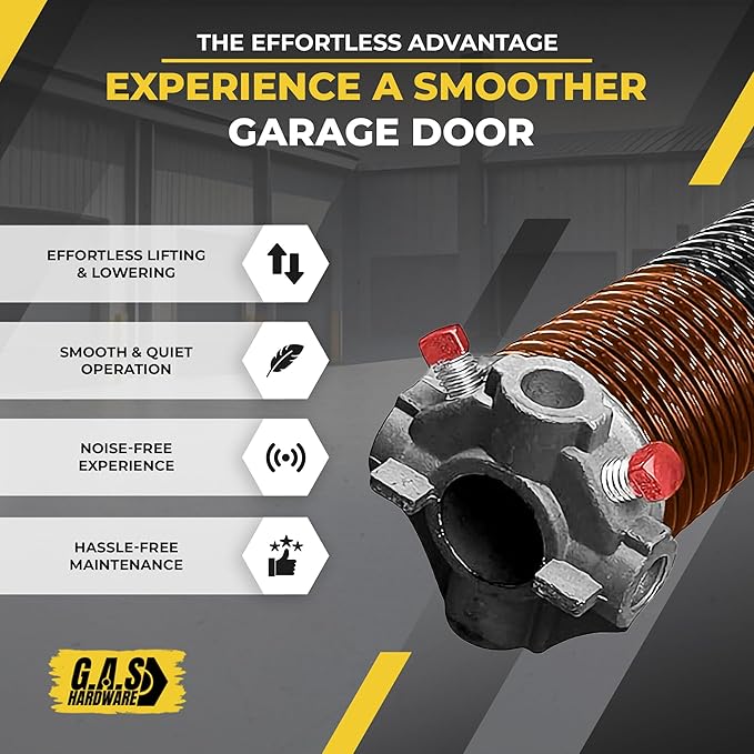 Garage Door Torsion Springs 273x2x36 Includes 1” Steel Bearing, Gloves, and Winding Bars for Left and Right Side of Garage Door Precision E-Coating 5-Year Warranty Minimum 30,000 Cycles (Pair)