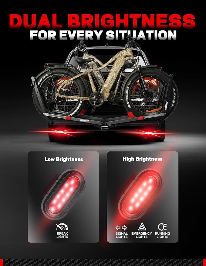 Young Bike Rack Brake Light & Plate Kit, 6 Inch 10LEDs Oval Red LED Tail Light 2PCS, FMVSS108 Certified, Waterproof Stop Turn Signal Tail Lights. Fits Young Hitch Racks #10104186
