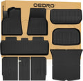 OEDRO Floor Mats & Trunk Mat with Backrest Fits for Tesla Model Y 5-Seat 2024-2020 Custom Fit All Weather Durable TPE Automotive Interior Cargo Liners Trunk Mat Accessories for Model Y (NOT 7-Seat)