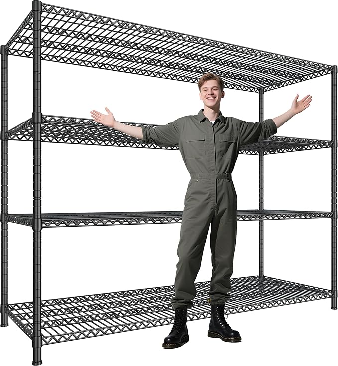 68.1"W Storage Shelves 2500LBS Wire Shelving Unit, Garage Shelving Heavy Duty, Adjustable Metal Shelves for Garage, Pantry, Kitchen, Basement, Warehouse, Business 68.1"W x 20.9"D x 70.9"H