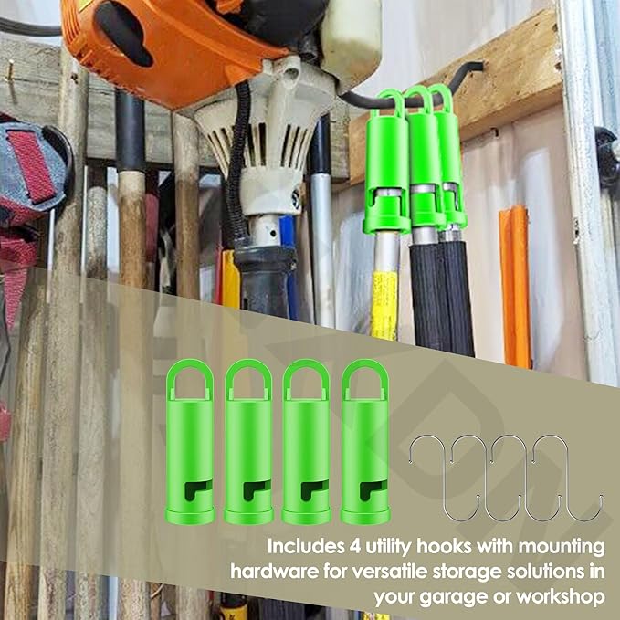 4 Pack Garage Storage Hooks Attachment for Ego Power Multihead System | Battery Mount Holder for Ego 56v Trimmer and Edger | Garage Hooks for Hanging Bike, Garden Tools