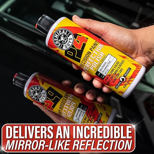 Chemical Guys C4 & P4 Clear Cut Correction Compound and Precision Paint Perfection Polish Combo, Paint Correction - Fixes Scratches, Swirls, Towel Marks, Etching, & More (2-16 fl oz)