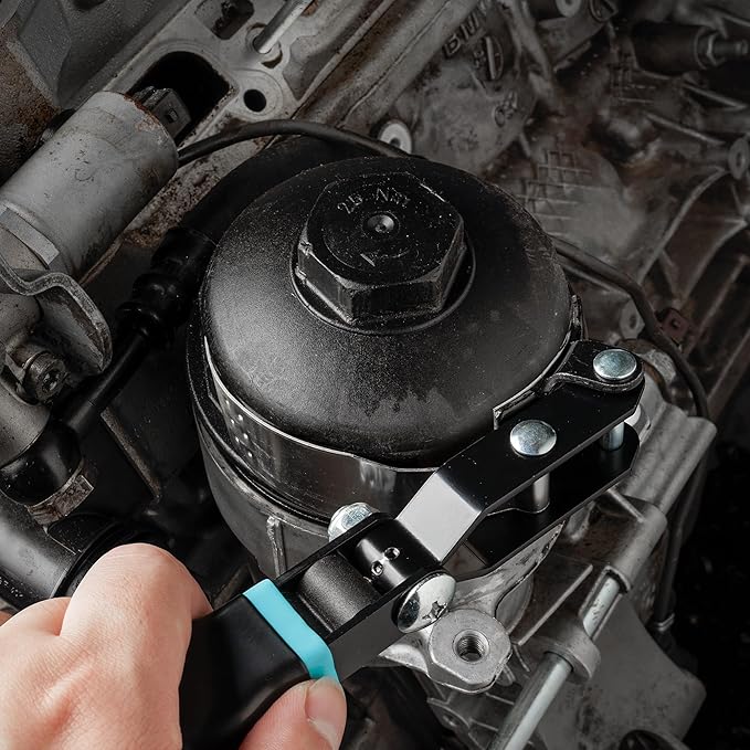 DURATECH Small Swivel Oil Filter Wrench，5 Gear Adjustment Oil Filter Removal Tool Fits Filters 2-3/4" to 3-1/4", Perfect for Car Repair Tools