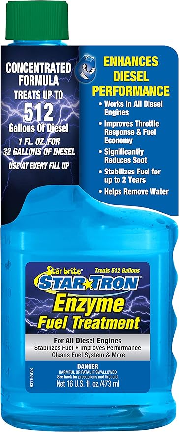 Star Tron Super Concentrated Diesel Formula - Enzyme Fuel Treatment for Enhanced Engine Performance - 1 Oz Treats 32 Gallons - Stabilize & Rejuvenate Diesel, Biodiesel & All Regular Gasoline