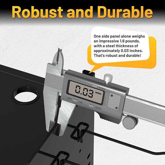 4-Layer Wall-Mounted Power Tool Organizer Rack,Heavy Duty Adjustable Shelves Organizer for Cordless Power Tool Batteries,Space-Saving Garage & Workshop Charging Station 8 Outlets Power Strip