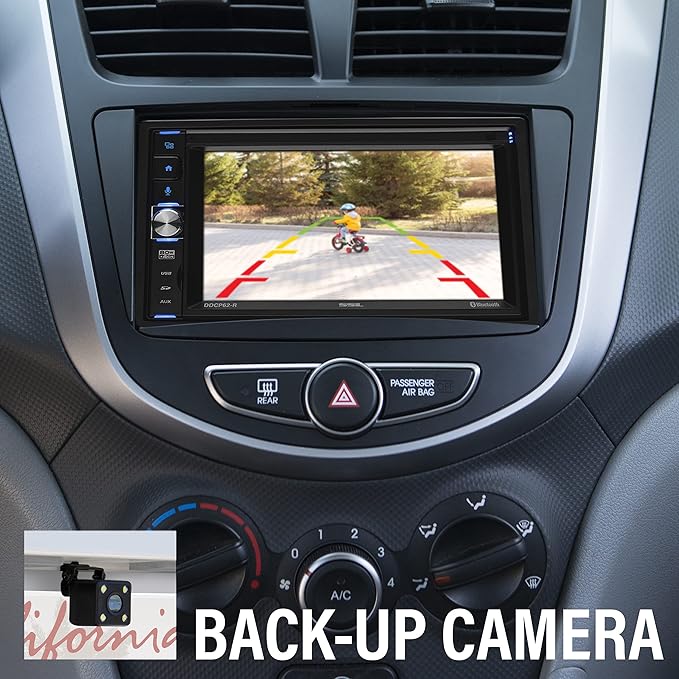 Sound Storm Laboratories DDCP62-R Apple CarPlay Car Multimedia Player - Double-Din, 6.2 Inch Capacitive Touchscreen, Bluetooth, USB, SD, Aux AV in, No CD DVD, AM/FM, Backup Camera Included