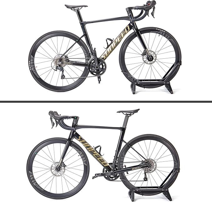 Bike Floor Stand Rack- Indoor Bike Stand for Garage/Home - Bike Storage Bicycle Parking Rack Fit 20”-29” Mountain Road Bikes E-Bike / Fat Bike (TB-1957)