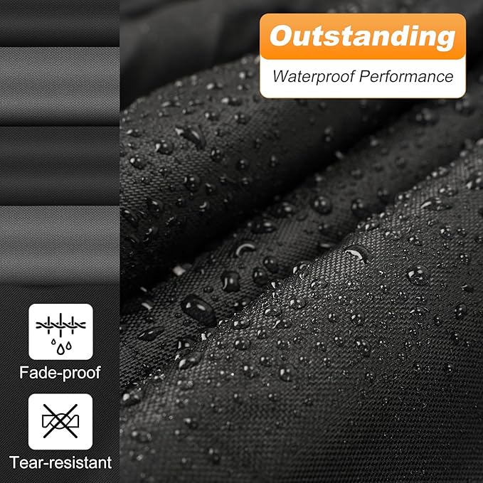 QUNSUNUS Waterproof Car Cover for Pontiac Grand Prix 1978-1996, Outdoor Car Covers with Zipper, All Weather Cover with Straps and Elastic Edges for Wind, Sun, UV and Dust Protection