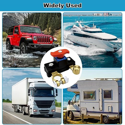 Car Battery Power Cut-Off Switch Breaker, Pure Copper Stable Transmission High Conductivity Disconnect Smart Battery Disconnect Switch for Car Truck Boat Rv Supplies