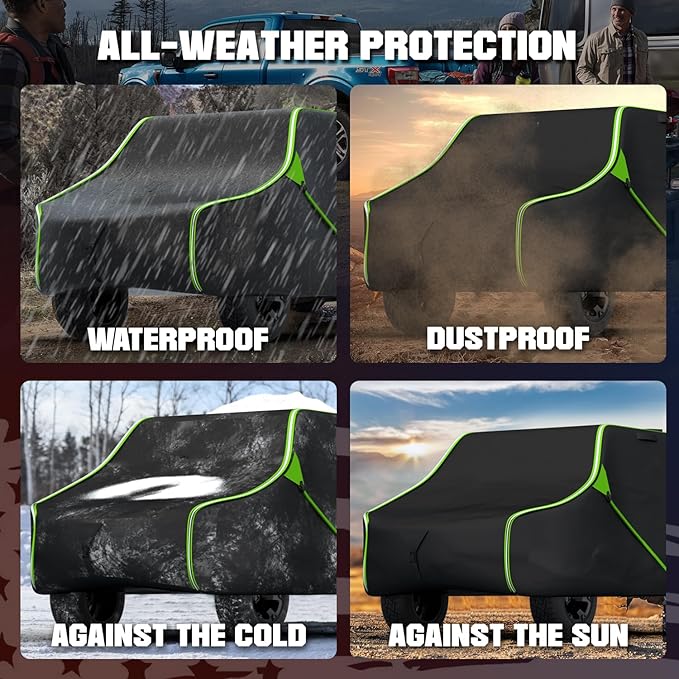 153 Inch UTV Cover for Polaris Ranger Crew RZR General 4, Can-Am Defender Maverick Commander Max, Yamaha Wolverine Viking, Kawasaki Mule Pro, Black 600D Cover Protection for 4-6 Seater UTV