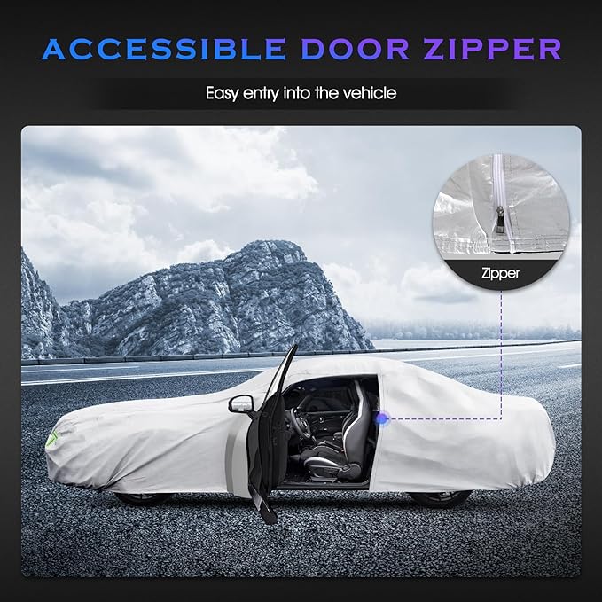 Car Cover Custom Fit for Ford Mustang 1994-2025,Chevy Camaro 2010-2025,6 Layers Truck Cover Waterproof All Weather for Automobiles,Outdoor Full Exterior Cover,Rain, Sun, Wind Protection,Silver
