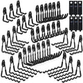 3-H Garage Wall Hooks 42 Pack, Heavy Duty Garage Hooks with Extra Welding Spots, Wall Mount Storage Organizer for Hanging Garden Lawn Tools, Ladder, Bike, WeedEater, Chair, Shovel, Blower (Black)