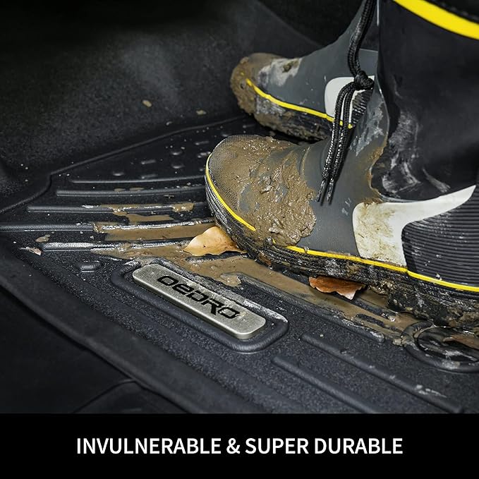 OEDRO Floor Mats Compatible with 2020-2024 2025 Ford Escape (NOT Fit Hybrid Models), Custom Fit 1st & 2nd Row Floor Liners Set, Black TPE All-Weather Guard