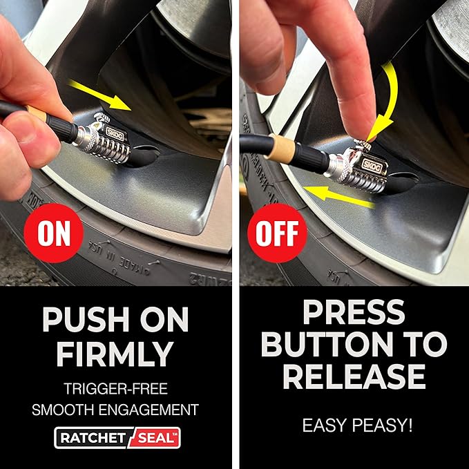 Chuck Mates™ Platinum (2 Pack) Quick-Connect with Patented RatchetSeal™ Technology for Tire Inflators Open-Type