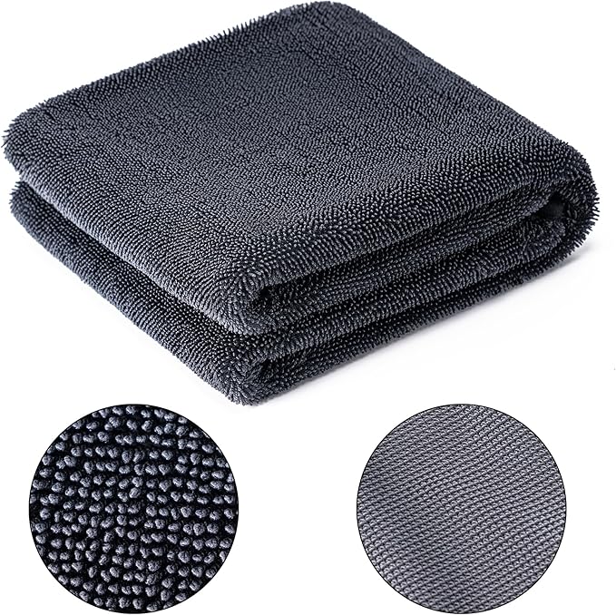 CADONO Large Microfiber Car Drying Towel, Ultra Absorbent Microfiber Cleaning Cloth for Cars, No Streaks, Scratches, or Water Spots (36"x 24")