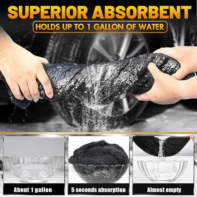 Microfiber Towels for Cars, 3 Pack Dual Sided Drying Towels Car Detailing， 1200GSM Car Drying Towel(24″x 36″), Ultra Absorbent Car Cleaning Towel, No Streak or Scratch, Machine Washable
