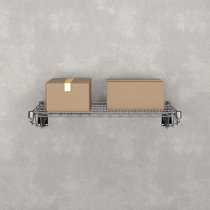18" x 36" Chrome Wire Wall Mount Shelf