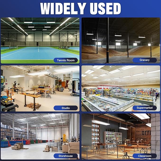 JTT LED Linear High Bay Light 300/240/200W, 45000LM Linear Shop Light Commercial 120-277V, 4000/5000K High Bay Lights Shop Workshop Store Commercial Supermarket Warehouse Basement, 2-Pack ETL