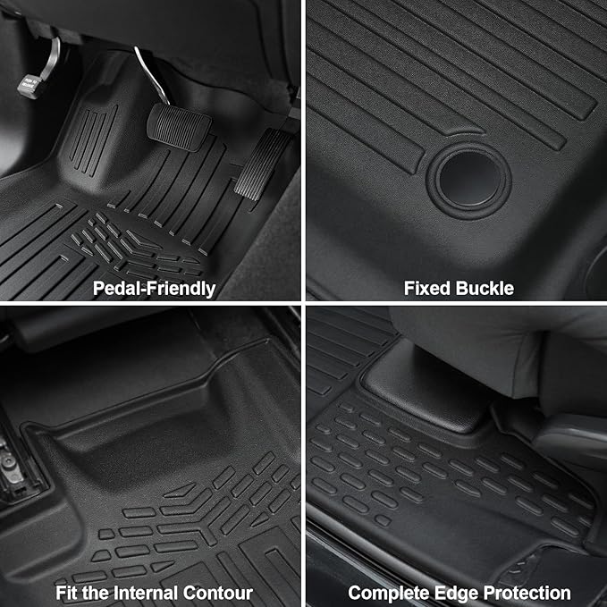 Floor Mats for 2016-2024 2025 Dodge Durango 6-seat, All Weather TPE Cargo Liner Cargo Mat and 3rd Row Backrest Mats for SRT Durango Accessories