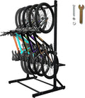 Freestanding 5 Bike Storage Rack for Garage, Hold Multiple Bicycles, Mountain Bikes, Road Bikes, Kids’ Bicycles and E-Bikes