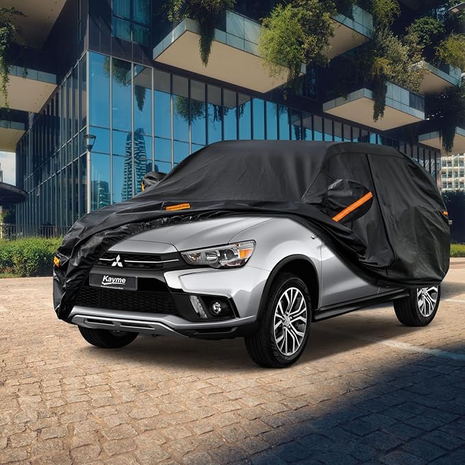 Kayme 7 Layers SUV Car Cover Custom Fit for Mitsubishi Outlander (2005-2025) Waterproof All Weather for Automobiles, Outdoor Full Cover Rain Sun UV Protection.