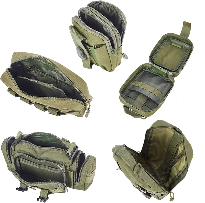 Universal Tactical Seat Back Organizer Vehicle Molle Panel Organizer Storage Bag with 5 Detachable Molle Pouch for All Vehicel Such as Jeep,Truck,SUV, Car, Ford,Chevy etc