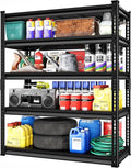 Garage Shelving Heavy Duty 3000LBS Loads, 48" W Adjustable Garage Storage Shelves, 5-Tier Metal Shelving Units and Storage, Industrial Utility Shelf, 48" Wx24 Dx78 H,Black
