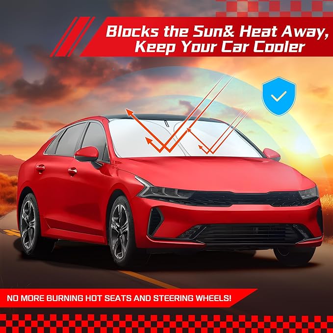 ARISMOTOR Windshield Sun Shade for H-yundai Sonata 2020-2026/Kia K5 2021-2026, Custom Fit Foldable Front Window Sunshade Sun Visor Protector, Block UV Rays Keep Your Car Cooler